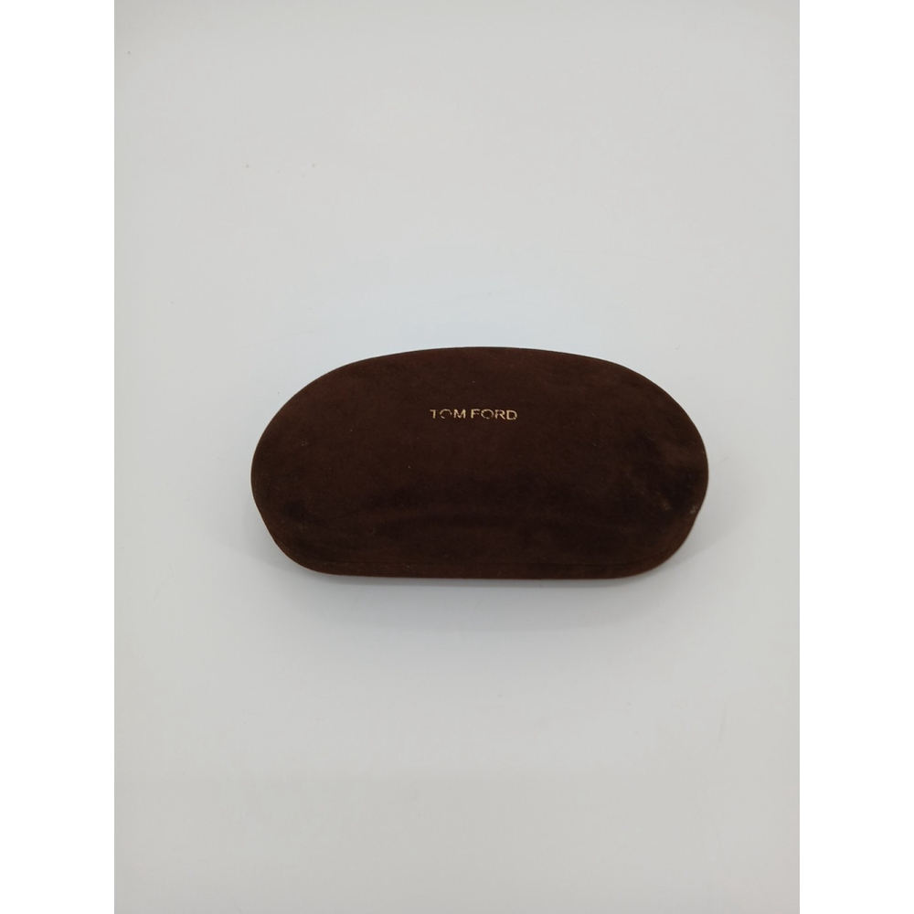 TOM FORD Brown Faux Suede Velvet Sunglasses Glasses Dome Hard Case Clam Shell